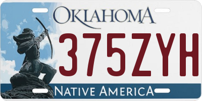 OK license plate 375ZYH