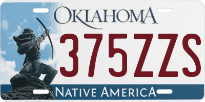 OK license plate 375ZZS