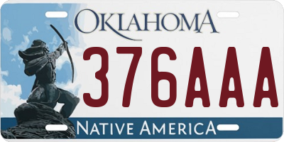 OK license plate 376AAA