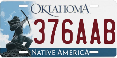 OK license plate 376AAB