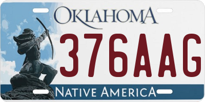 OK license plate 376AAG