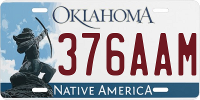 OK license plate 376AAM