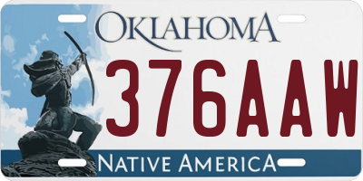 OK license plate 376AAW