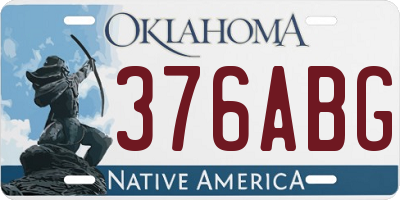 OK license plate 376ABG