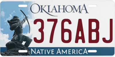 OK license plate 376ABJ