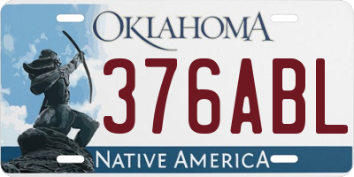 OK license plate 376ABL