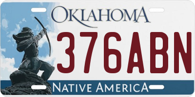 OK license plate 376ABN