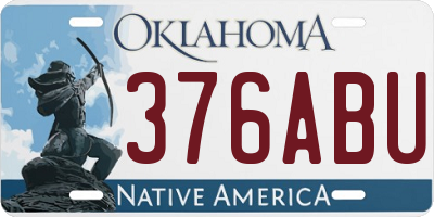 OK license plate 376ABU