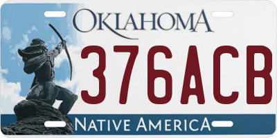 OK license plate 376ACB