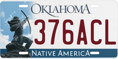 OK license plate 376ACL