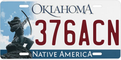 OK license plate 376ACN
