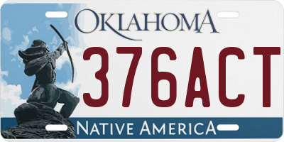OK license plate 376ACT
