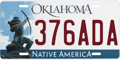 OK license plate 376ADA
