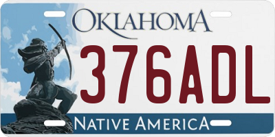 OK license plate 376ADL