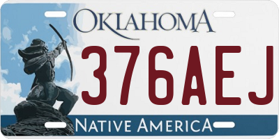 OK license plate 376AEJ