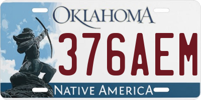 OK license plate 376AEM