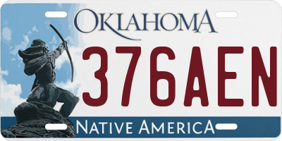 OK license plate 376AEN