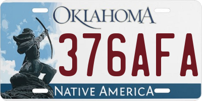 OK license plate 376AFA