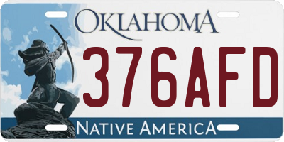 OK license plate 376AFD