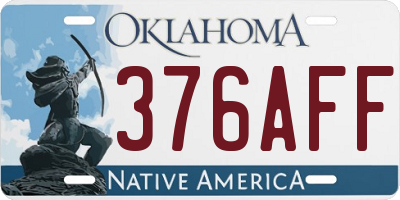 OK license plate 376AFF
