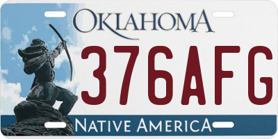 OK license plate 376AFG