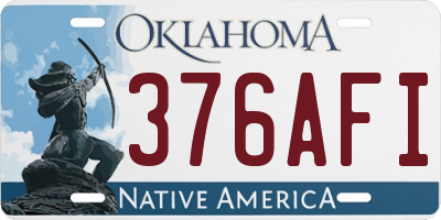 OK license plate 376AFI