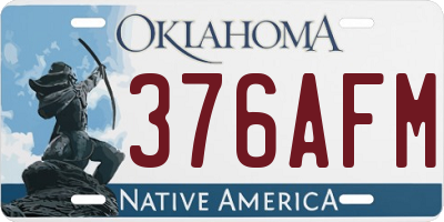 OK license plate 376AFM