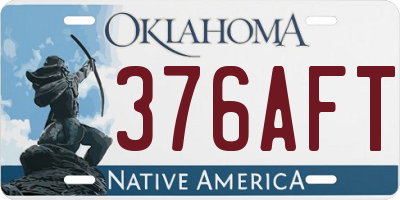OK license plate 376AFT