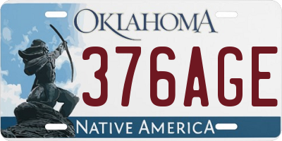OK license plate 376AGE