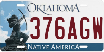 OK license plate 376AGW