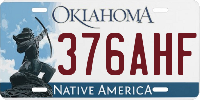 OK license plate 376AHF