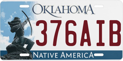 OK license plate 376AIB