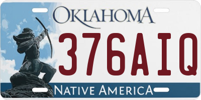 OK license plate 376AIQ