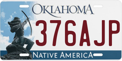 OK license plate 376AJP
