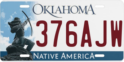 OK license plate 376AJW