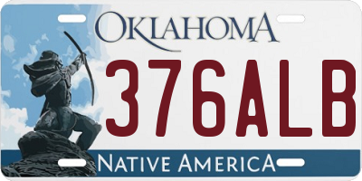 OK license plate 376ALB