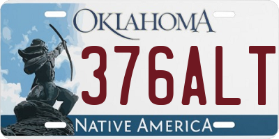 OK license plate 376ALT