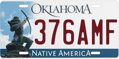 OK license plate 376AMF