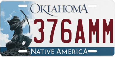 OK license plate 376AMM