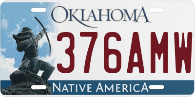 OK license plate 376AMW