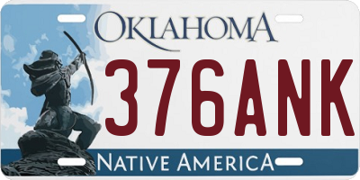 OK license plate 376ANK