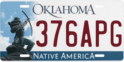 OK license plate 376APG