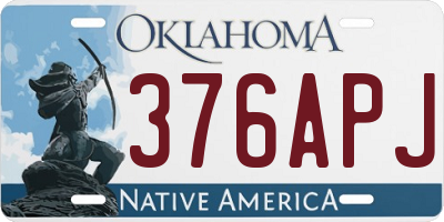 OK license plate 376APJ