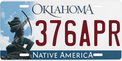OK license plate 376APR