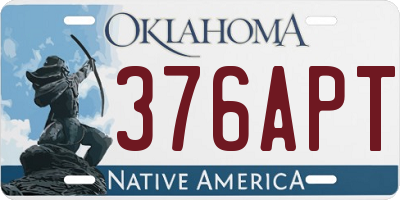 OK license plate 376APT