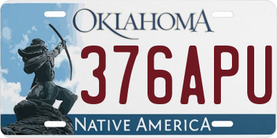 OK license plate 376APU