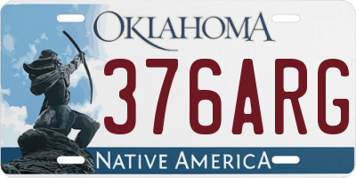 OK license plate 376ARG