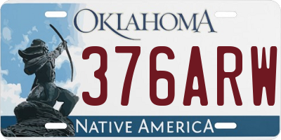 OK license plate 376ARW