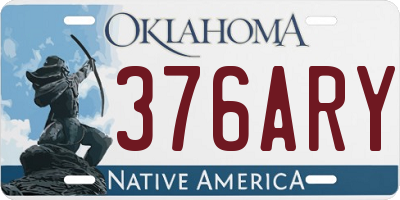 OK license plate 376ARY