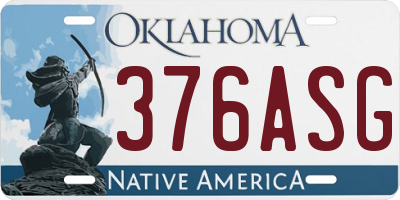 OK license plate 376ASG